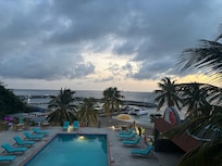 View of the pool from our hotel room.