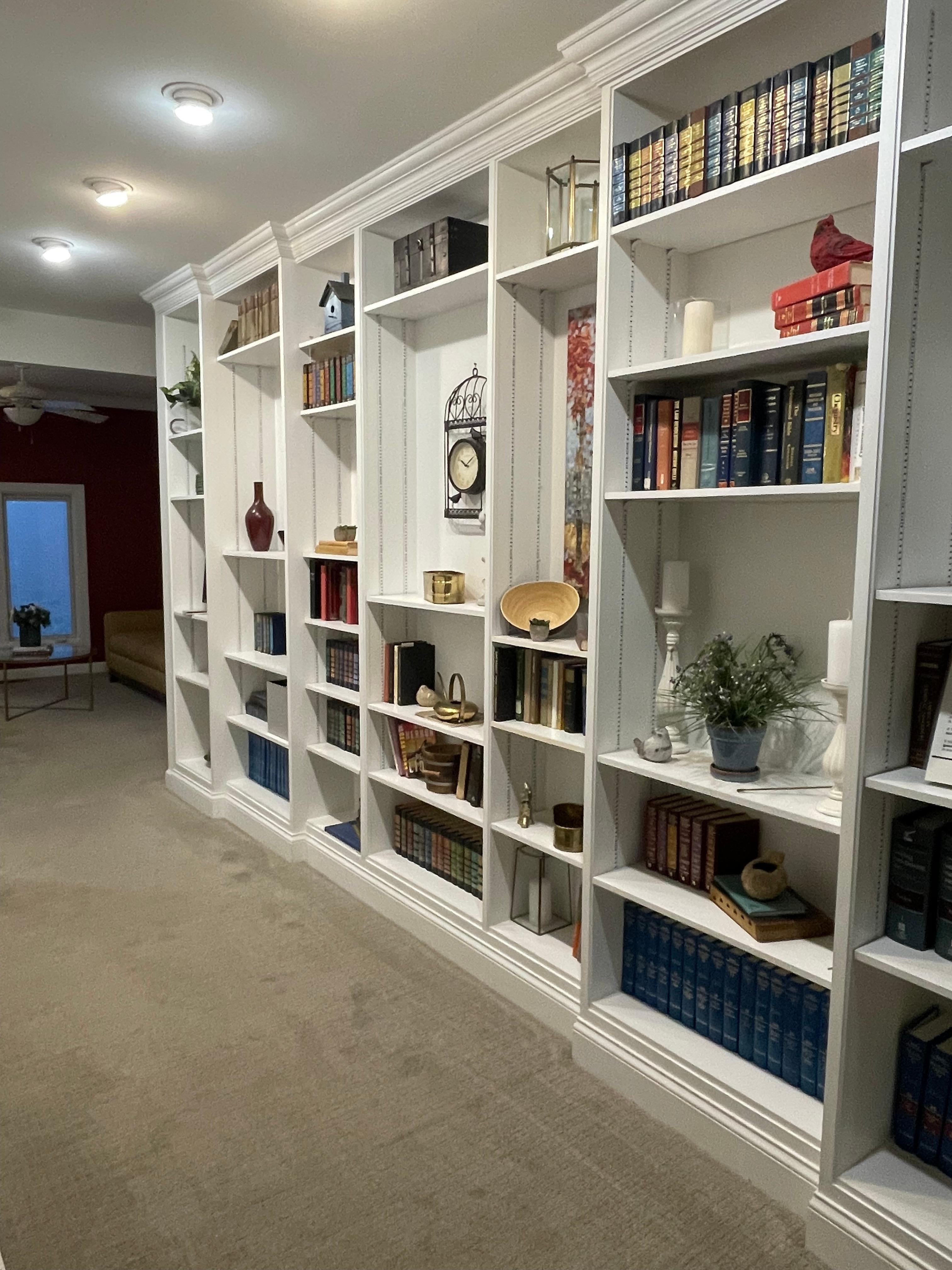 Bookcase in hallway.
