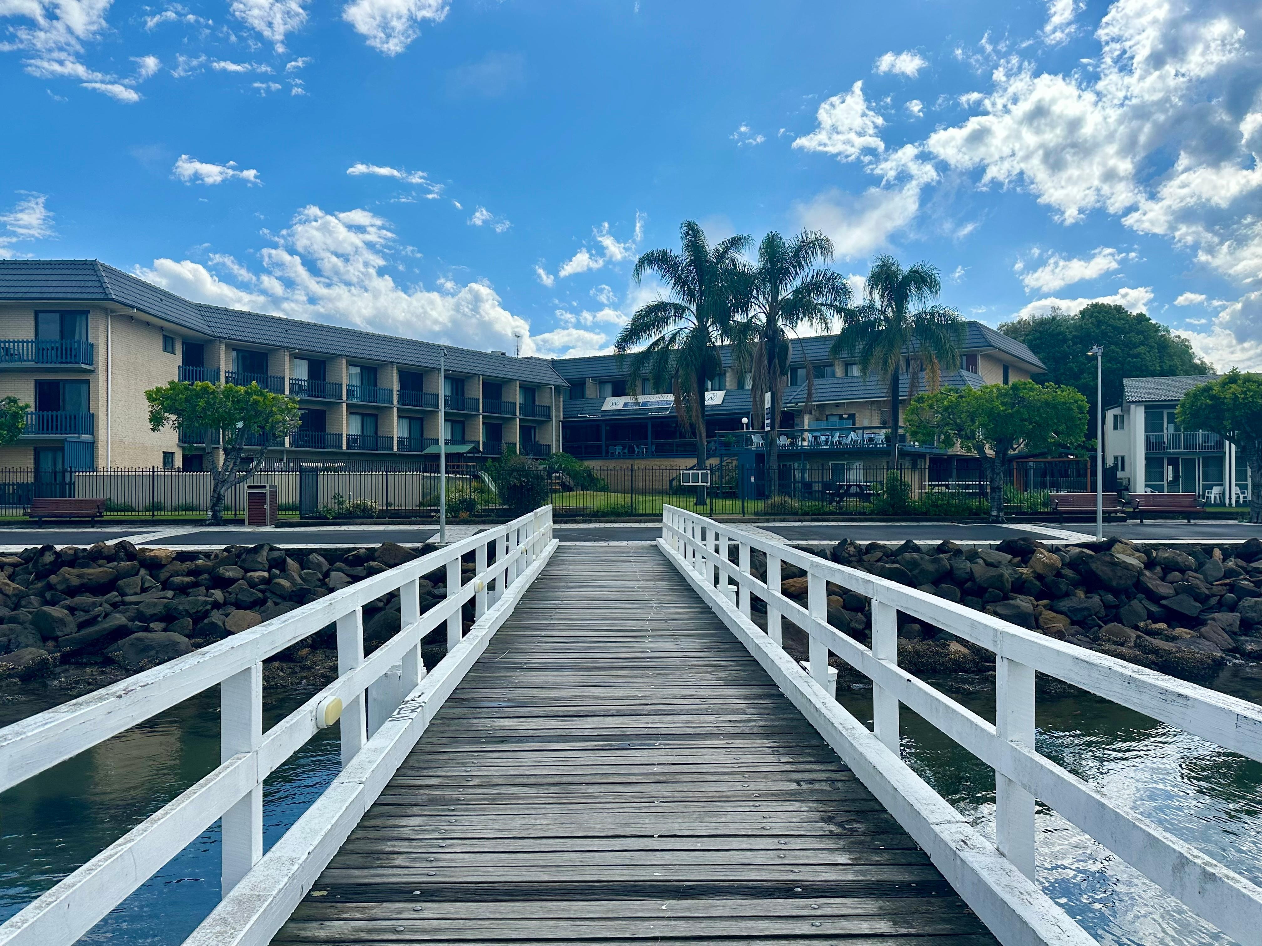 View from pier opposite hotel 