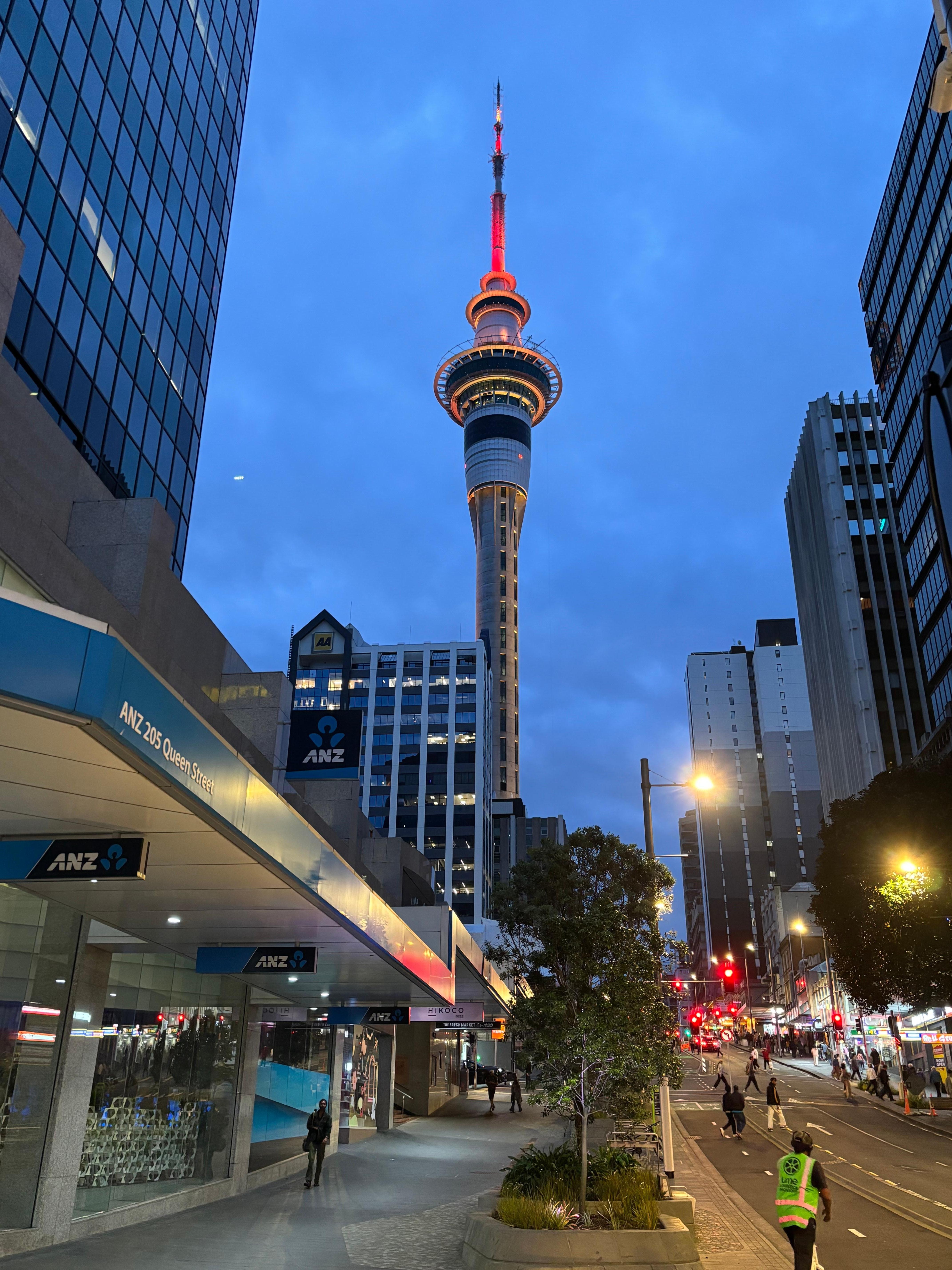 Sky tower at night