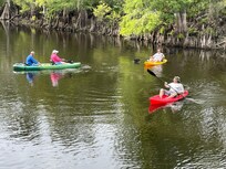 Adam Susanne Paul William kayaking on Withlacoochie River