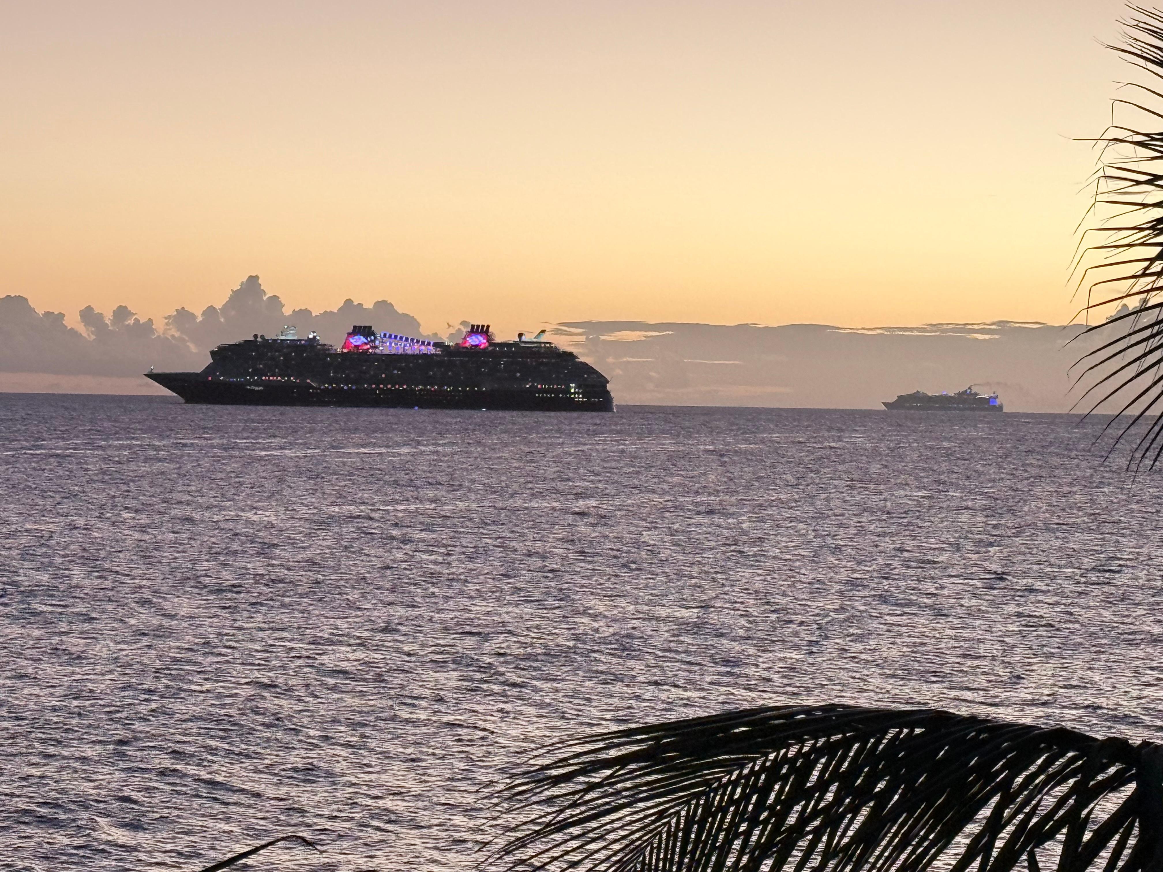 Cruise ship out in front