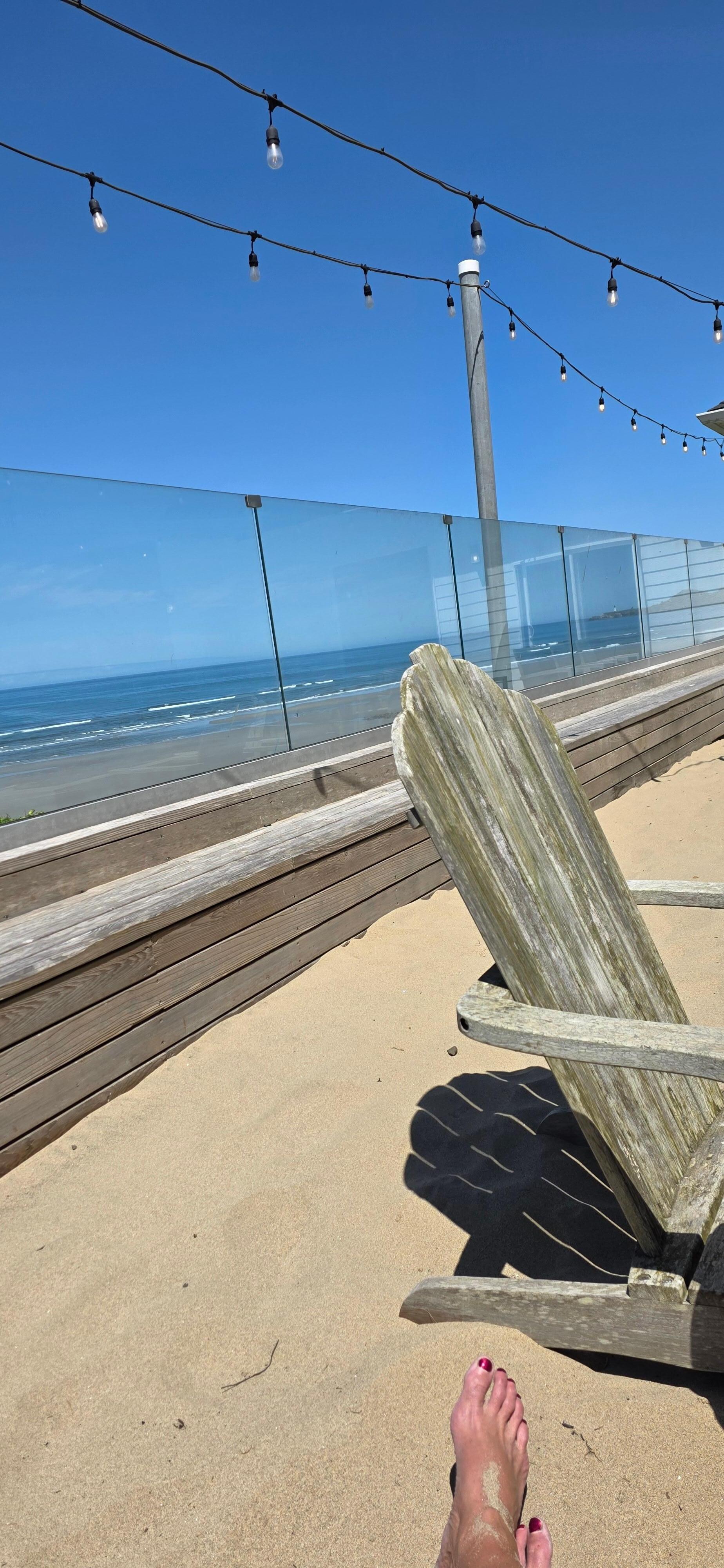 The wonderful lounging area around the fireplace.  Excellent views!
