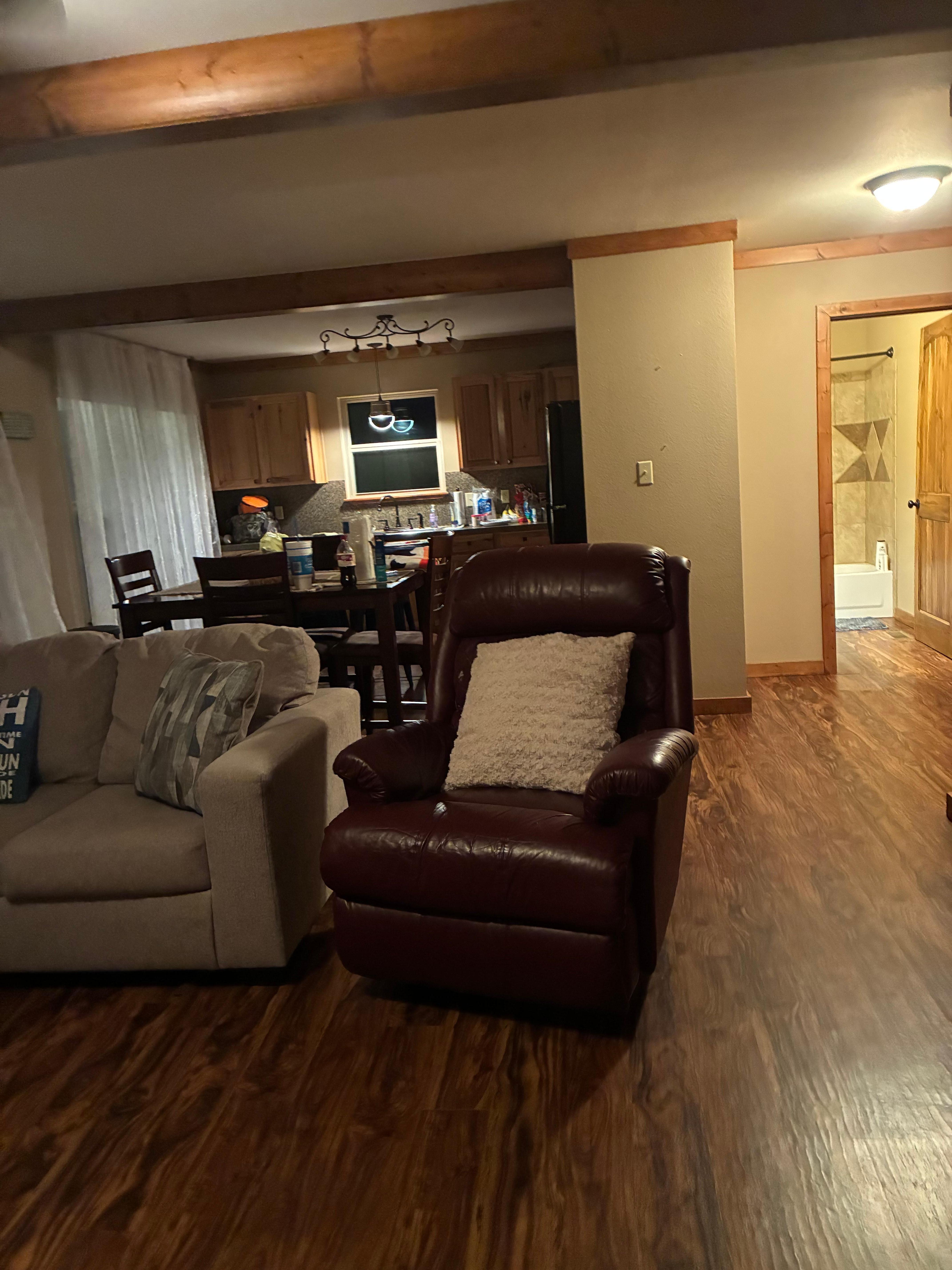 Look from the front door as you walk in. 