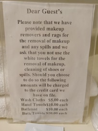 Be careful with the towels.