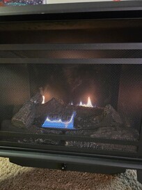 The gas fireplace was so nice and cozy