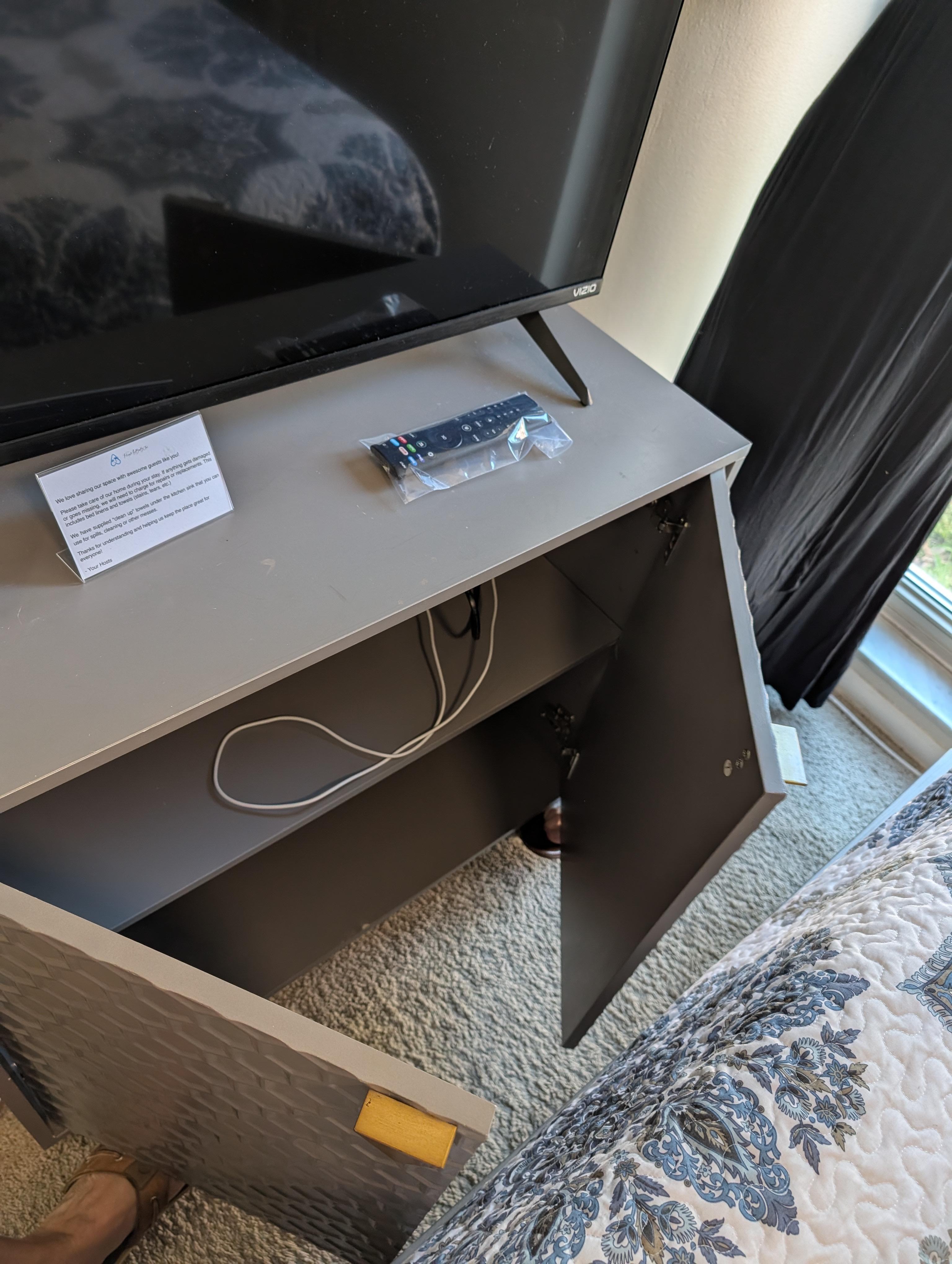 Limited space to open cabinet in bedroom