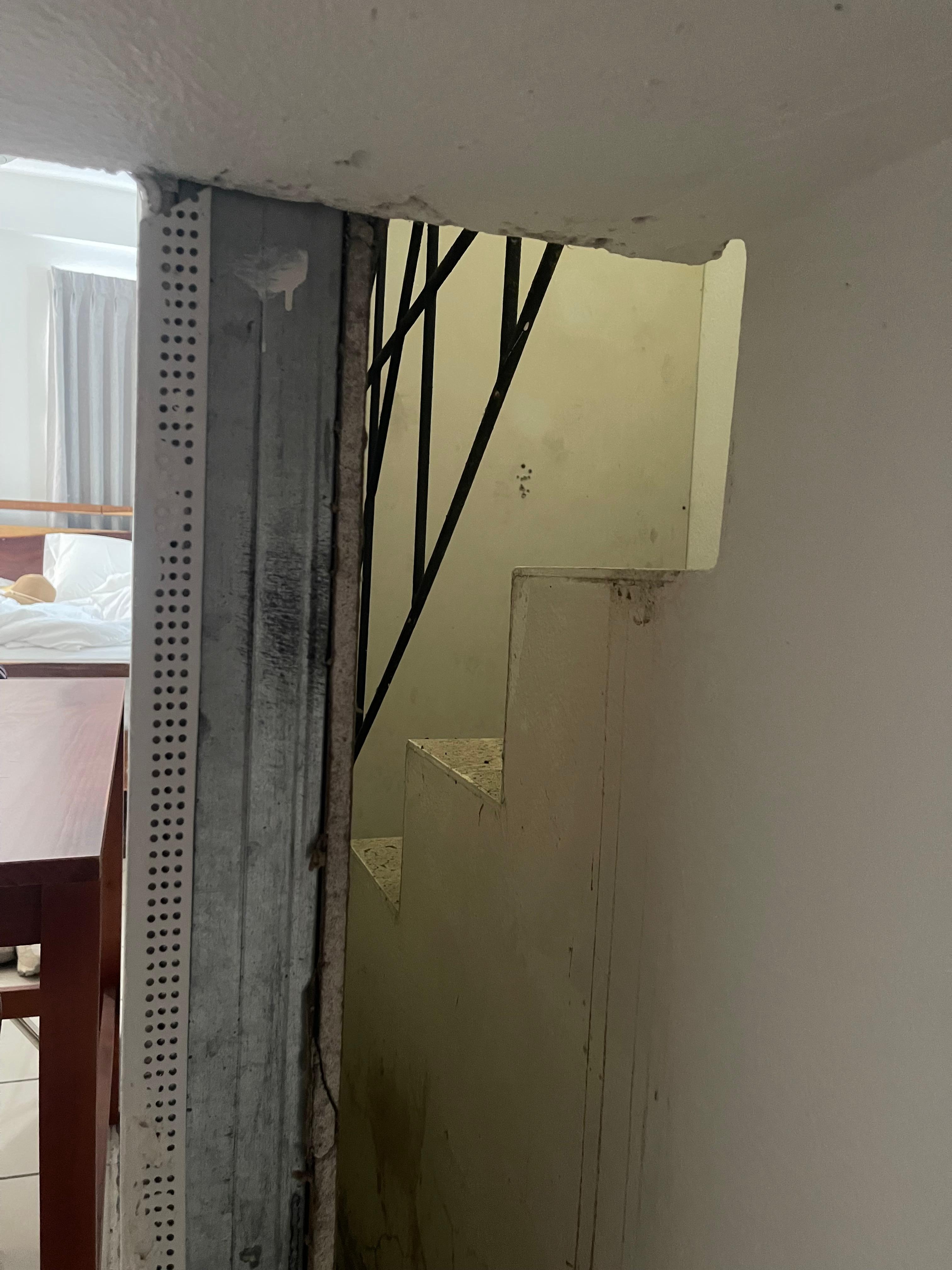 The odd opening we discovered on our last day. Room 201.