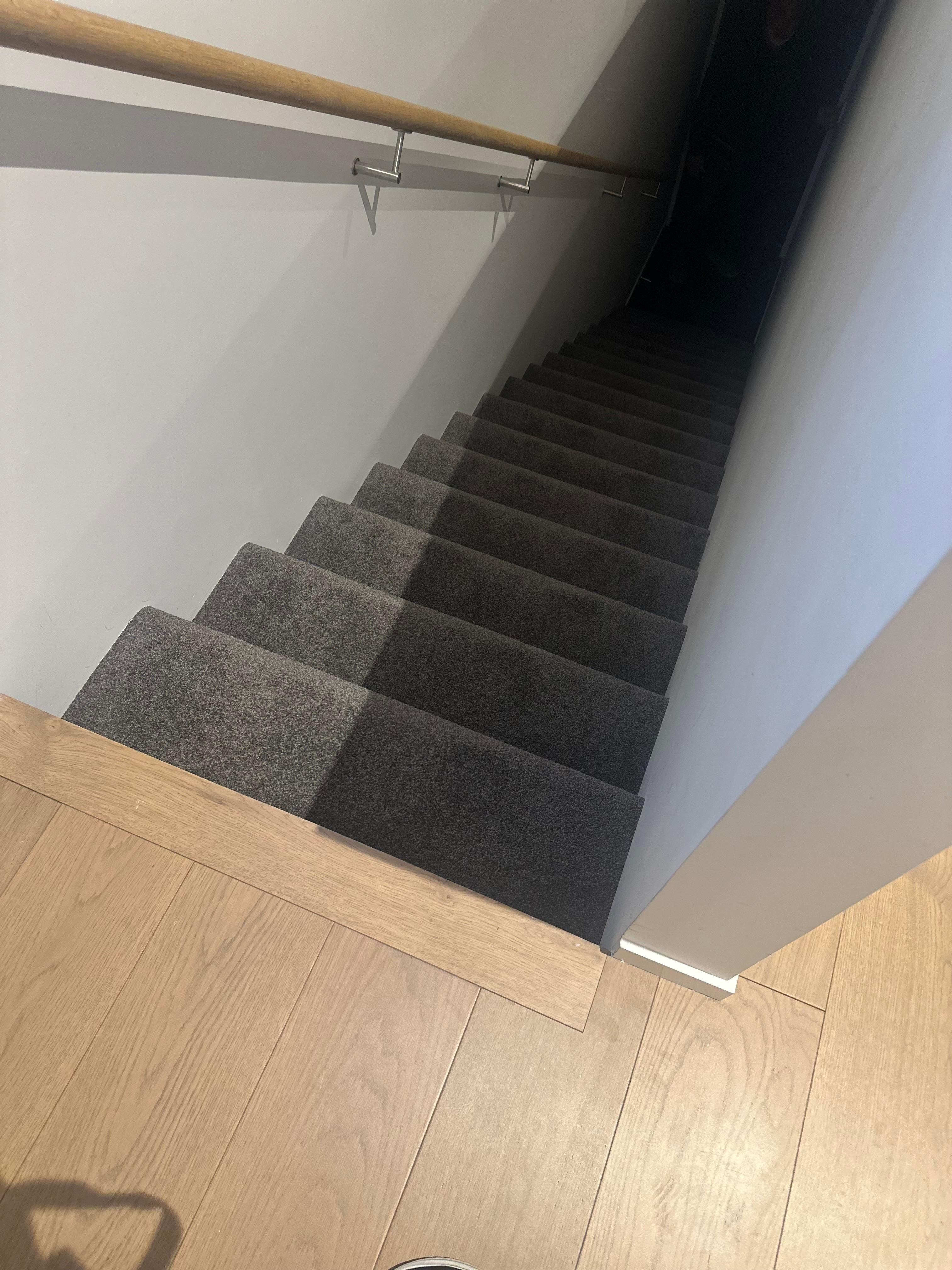 16 stairs going up to the studio 