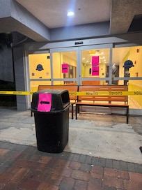 The main lobby area closed, which has the main elevators. The entrance was at the far side of the building with no elevator access.