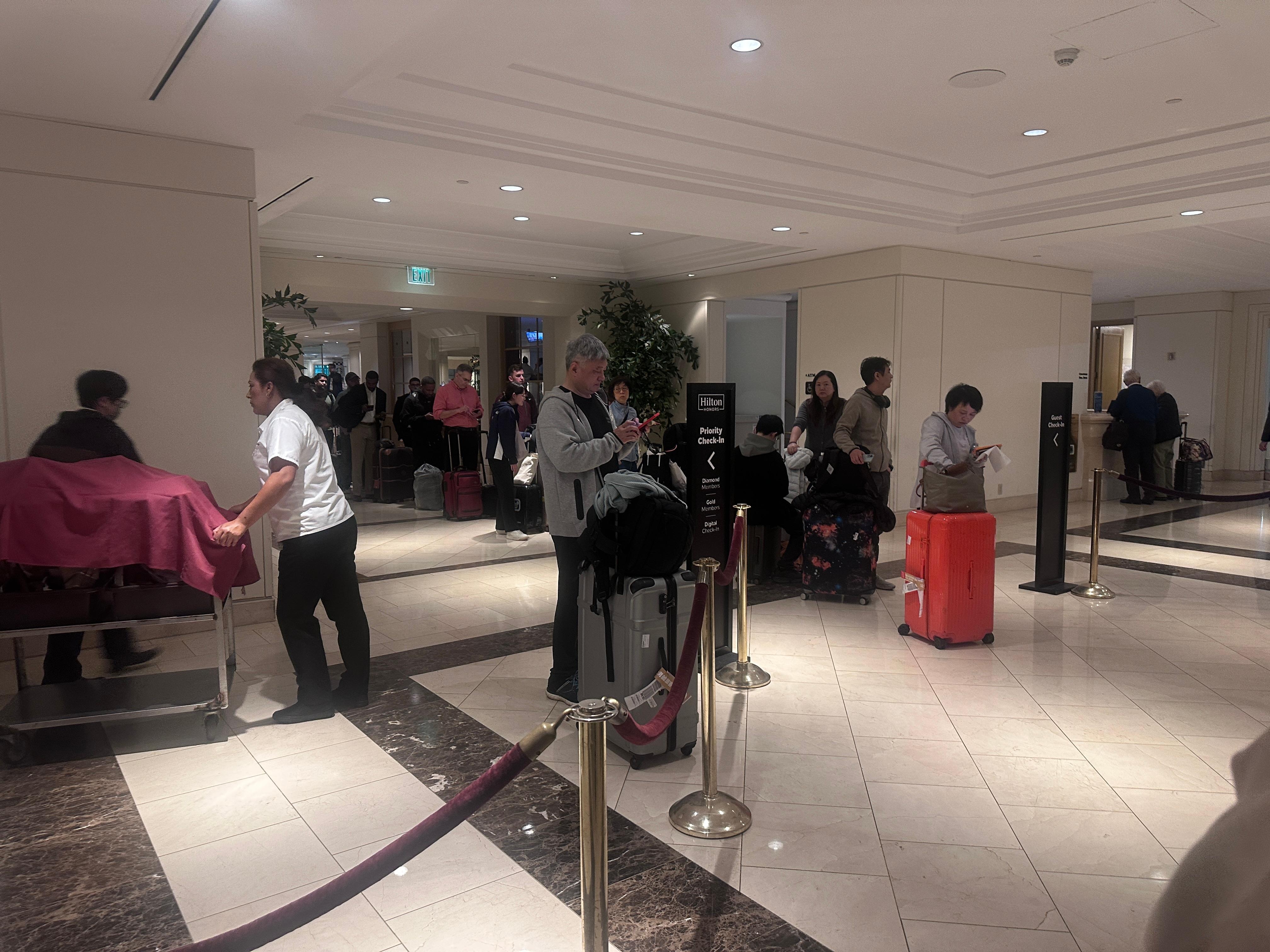 People waiting for rooms at 10pm