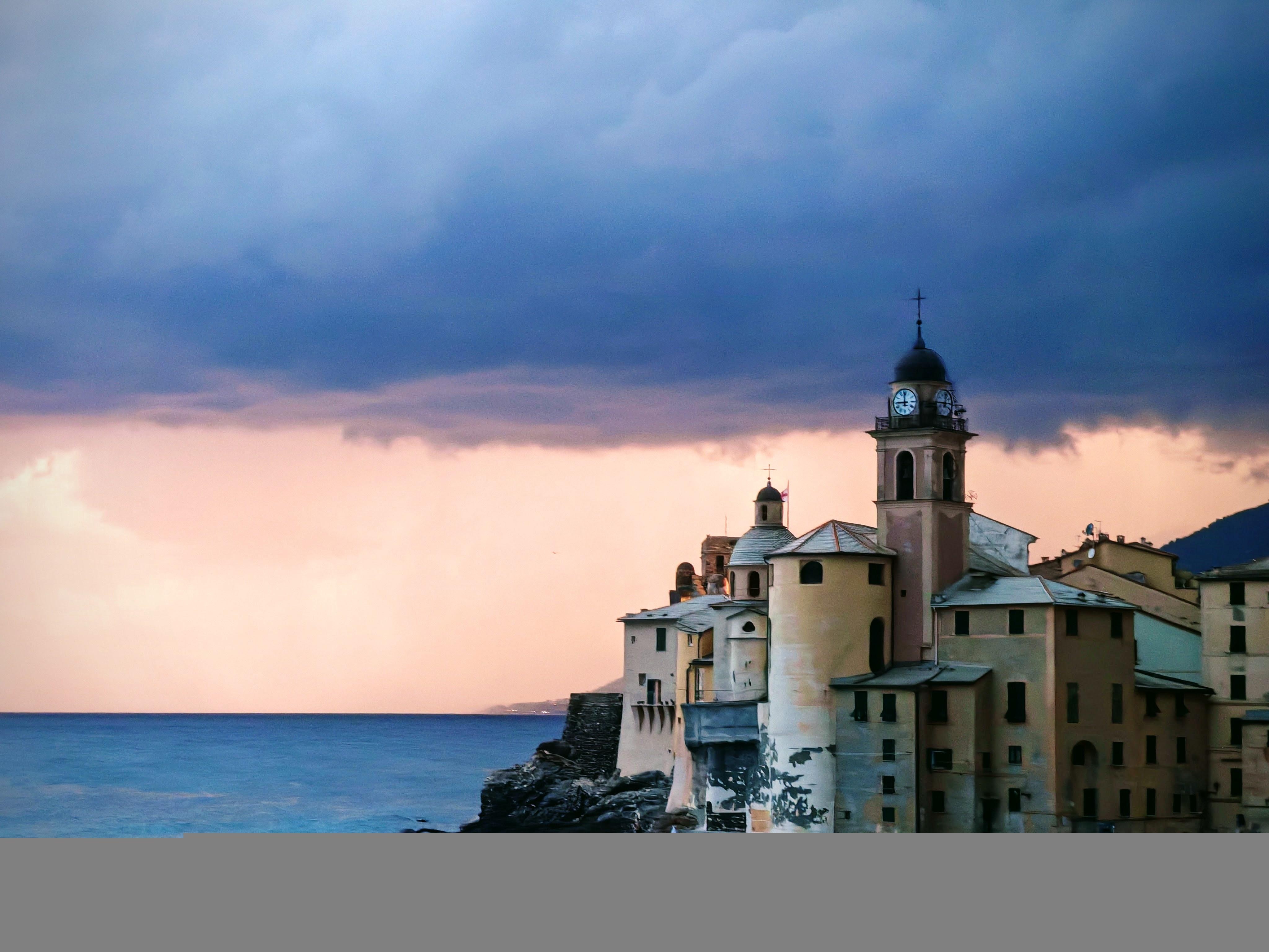 The church tower near the flat
