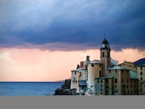 The church tower near the flat