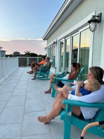 Sunset on the porch with our family!