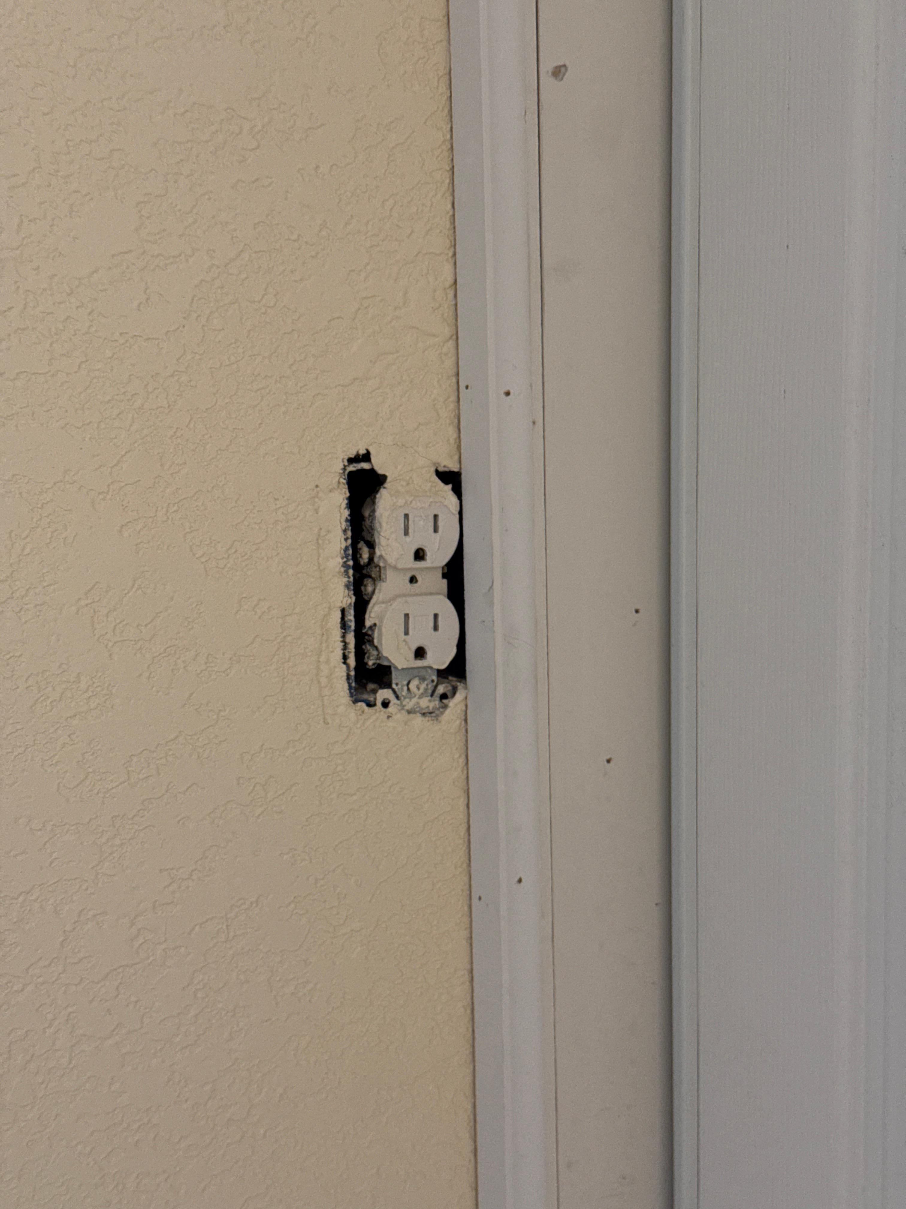 Another outlet without a cover plate.