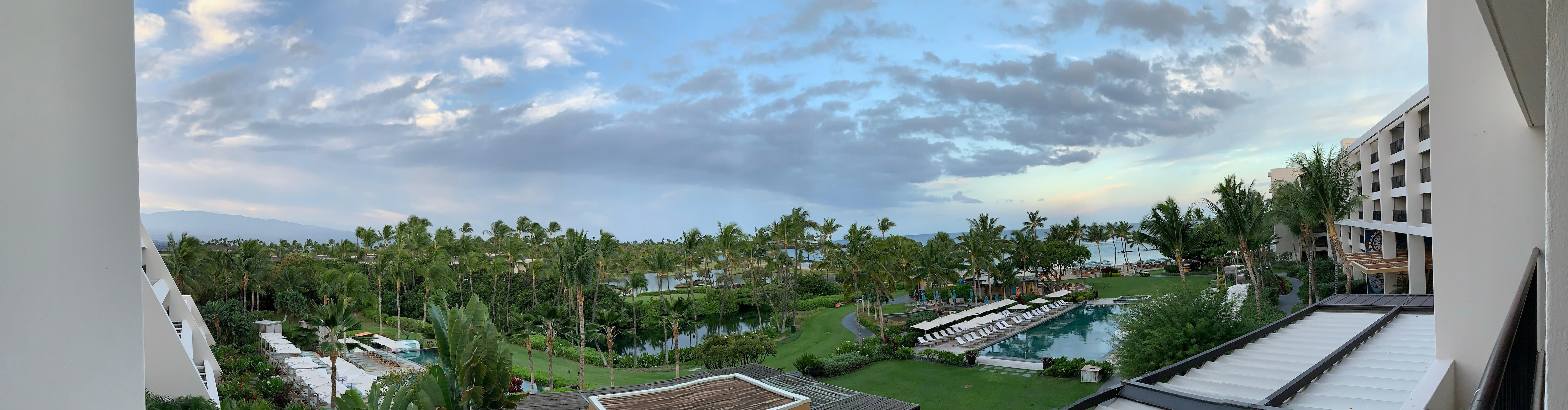 Panorama from our ocean view hotel room