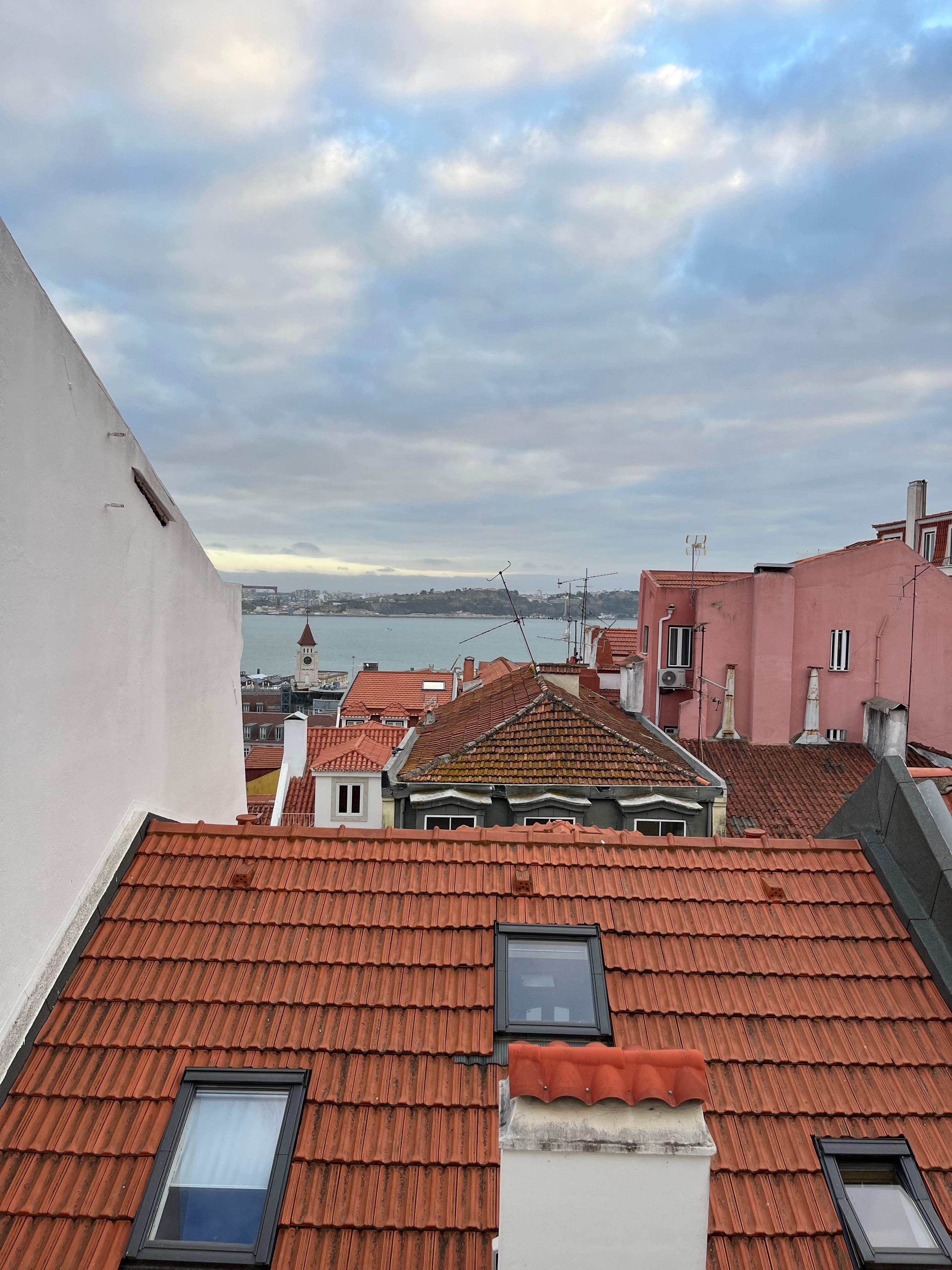 View from the kitchen looking towards the river. 