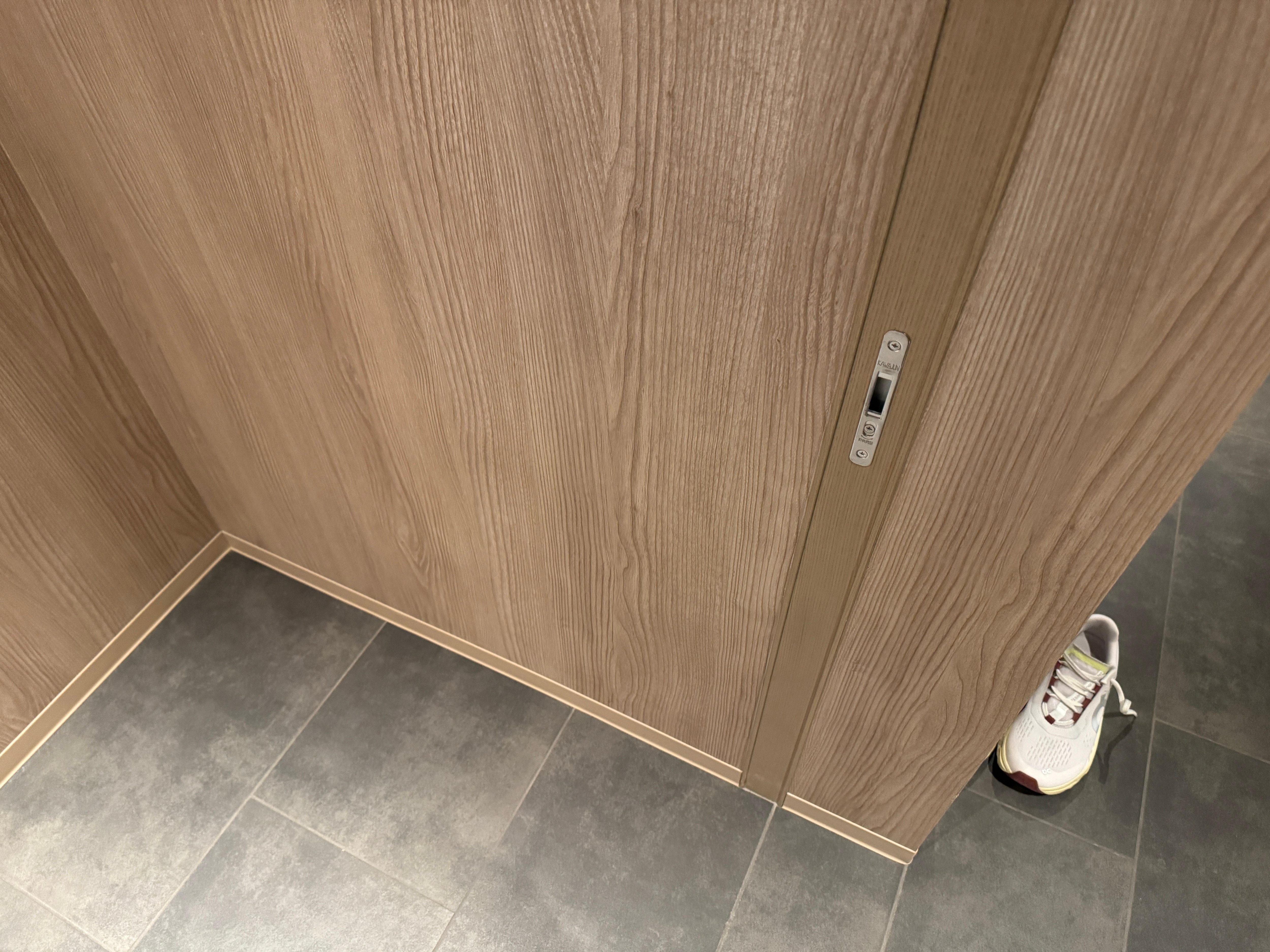 Even the pocket door clasp inset is perfect