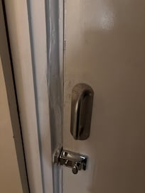 bad decor old doors probably not fire safe