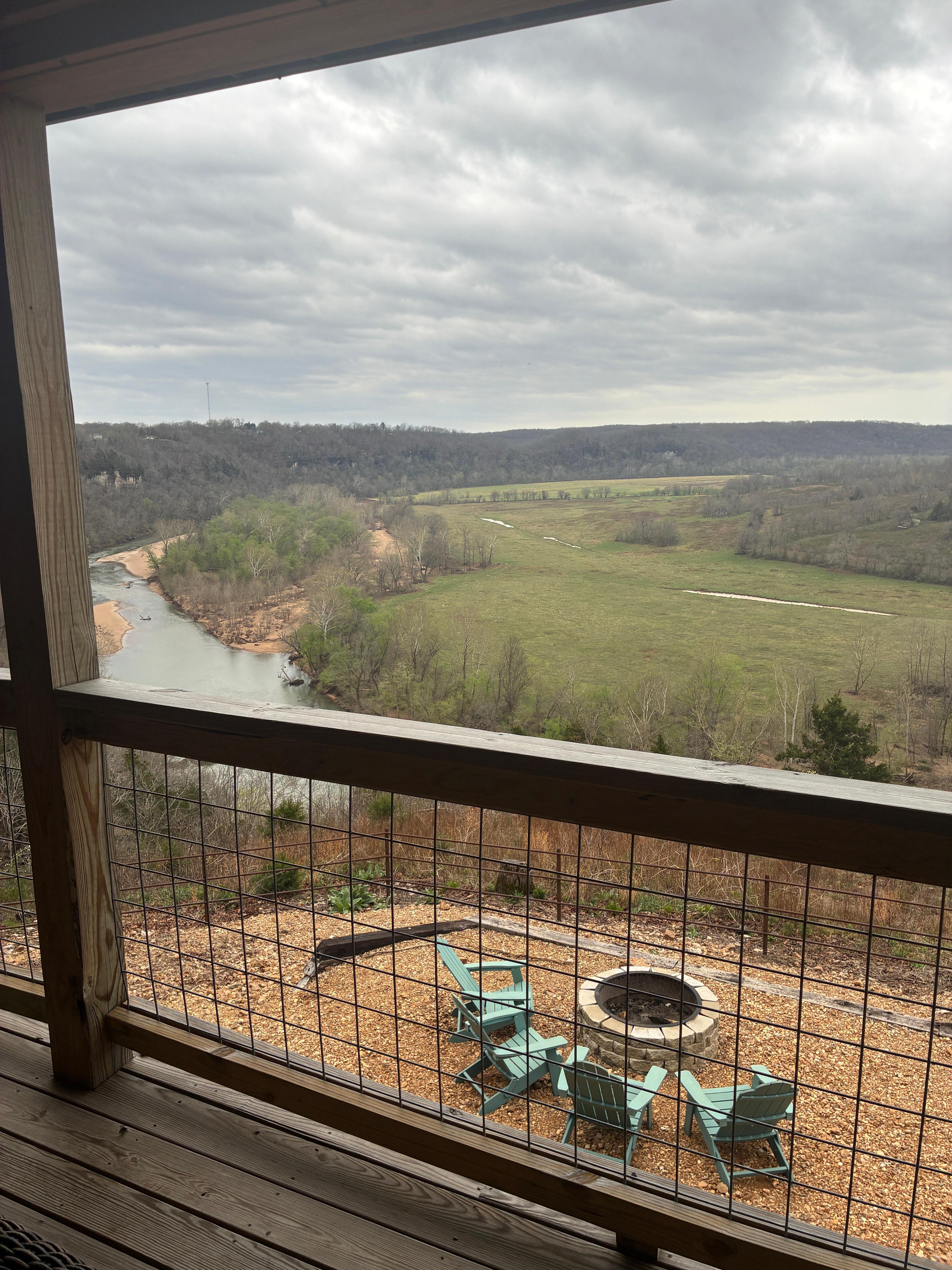 Back deck view of fire pit & Gasconade River