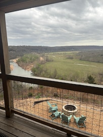 Back deck view of fire pit & Gasconade River