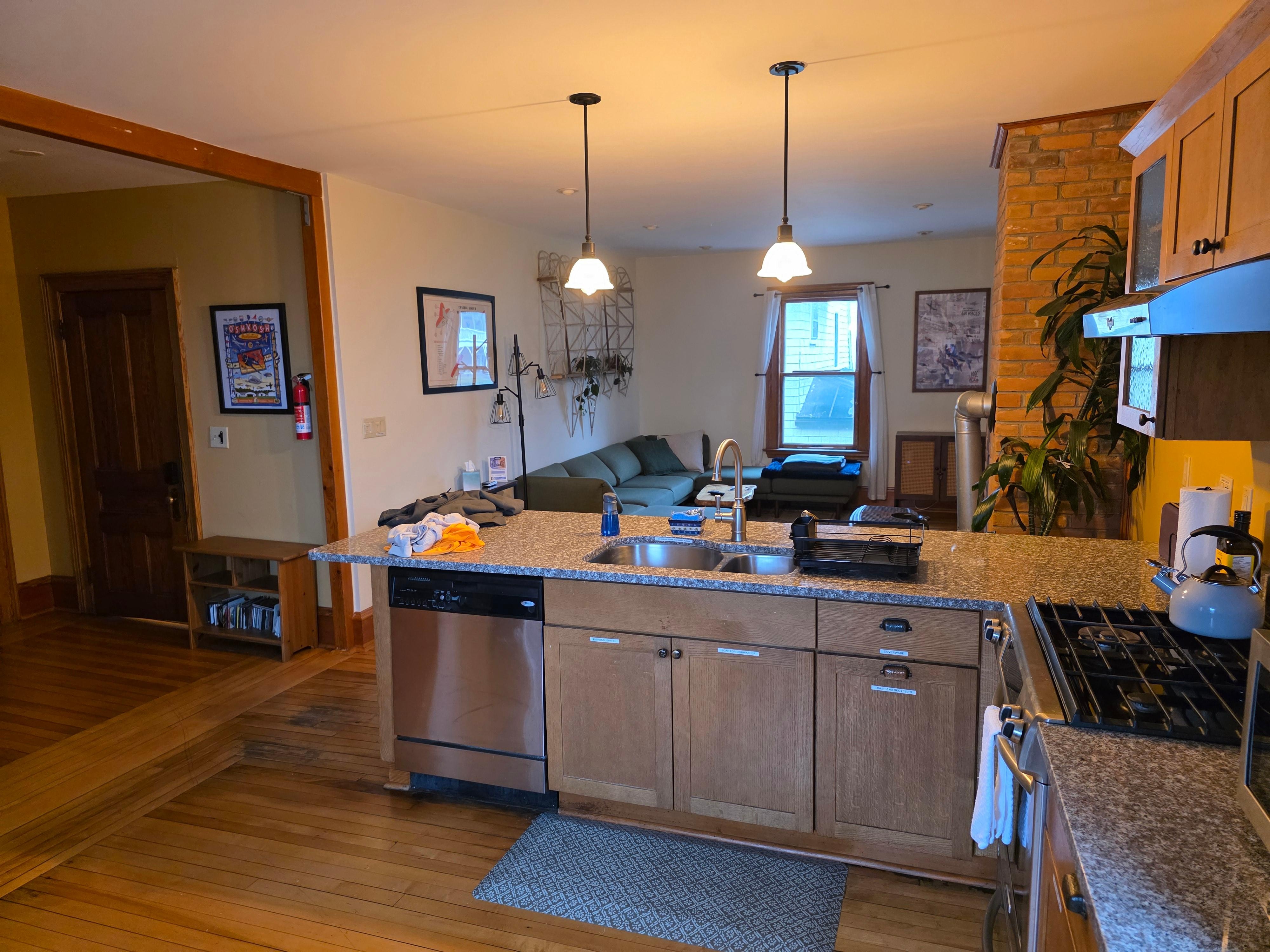 View from one of the two doors to the porch located in the kitchen. 