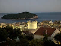 View of Old Town from the terrace at night