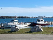Getting ready to board the ferry to go to Drummond Island