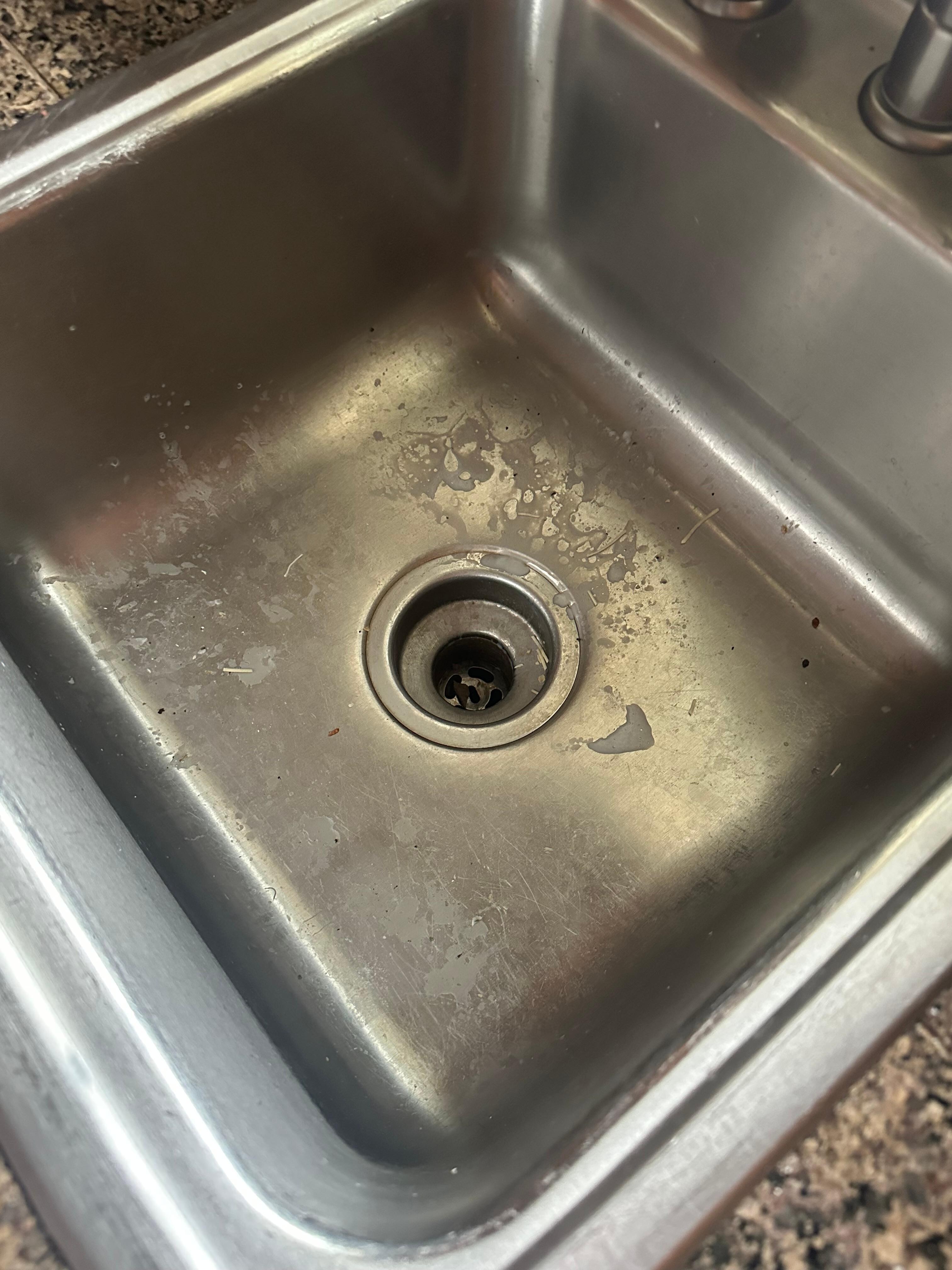 Kitchen was a mess. Sink was left disgustingly. 