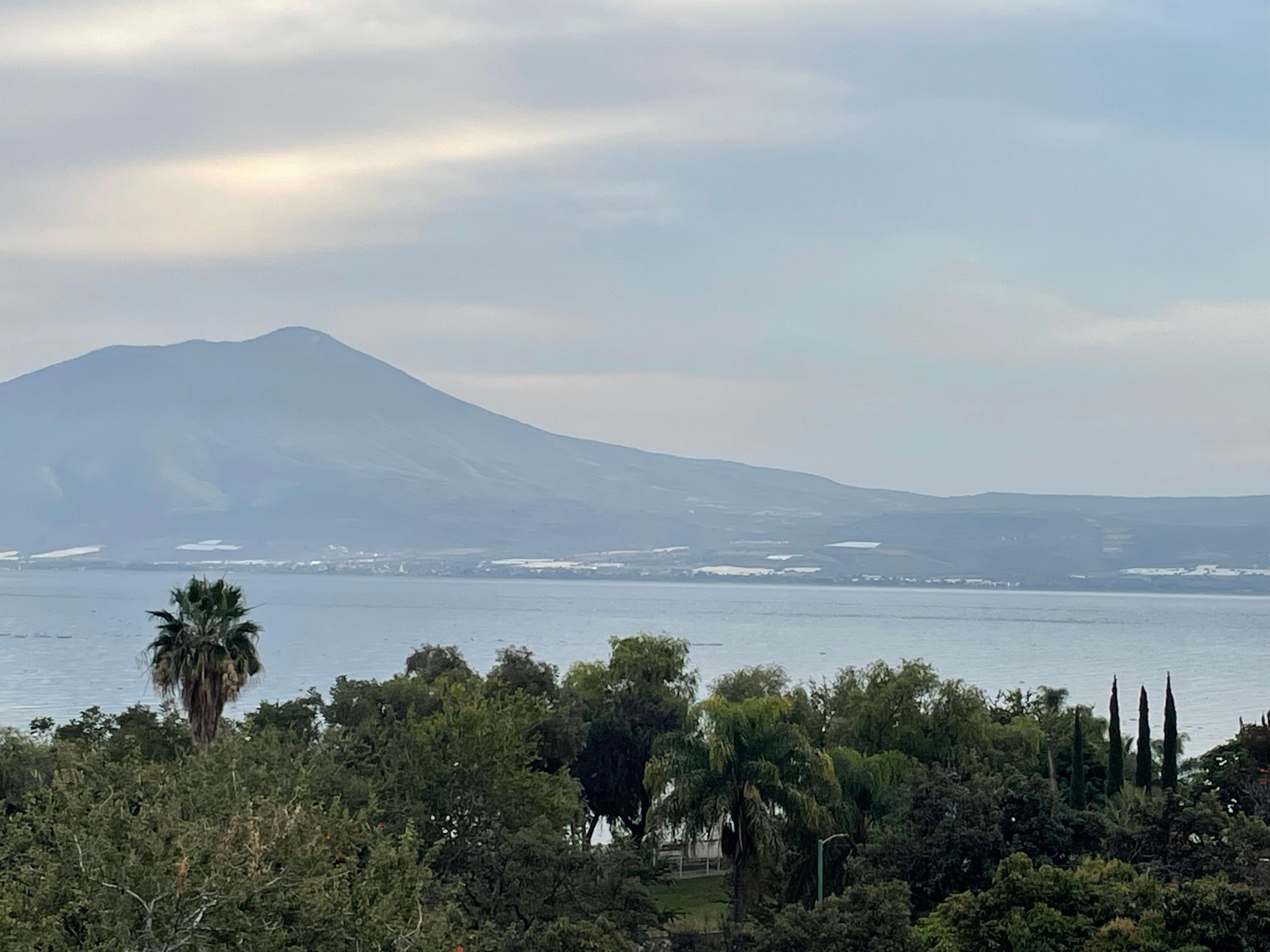 The Lake Chapala view from the rooftop patio. 
