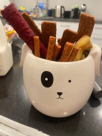 Some doggy treats made available by the hosts