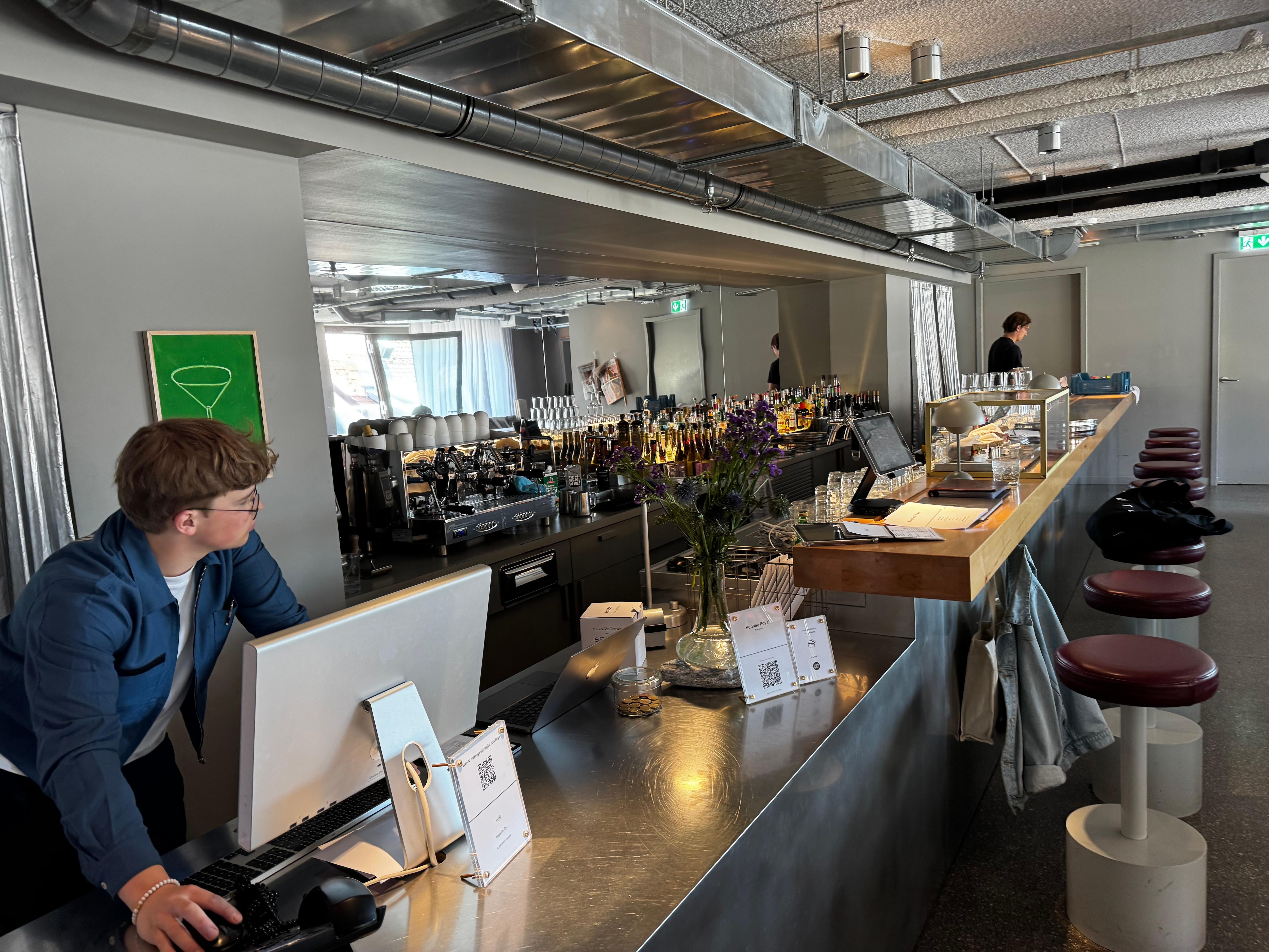 Check-in, coffee, and beer