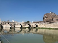 View of Castile Saint Angelo from the Tiber.