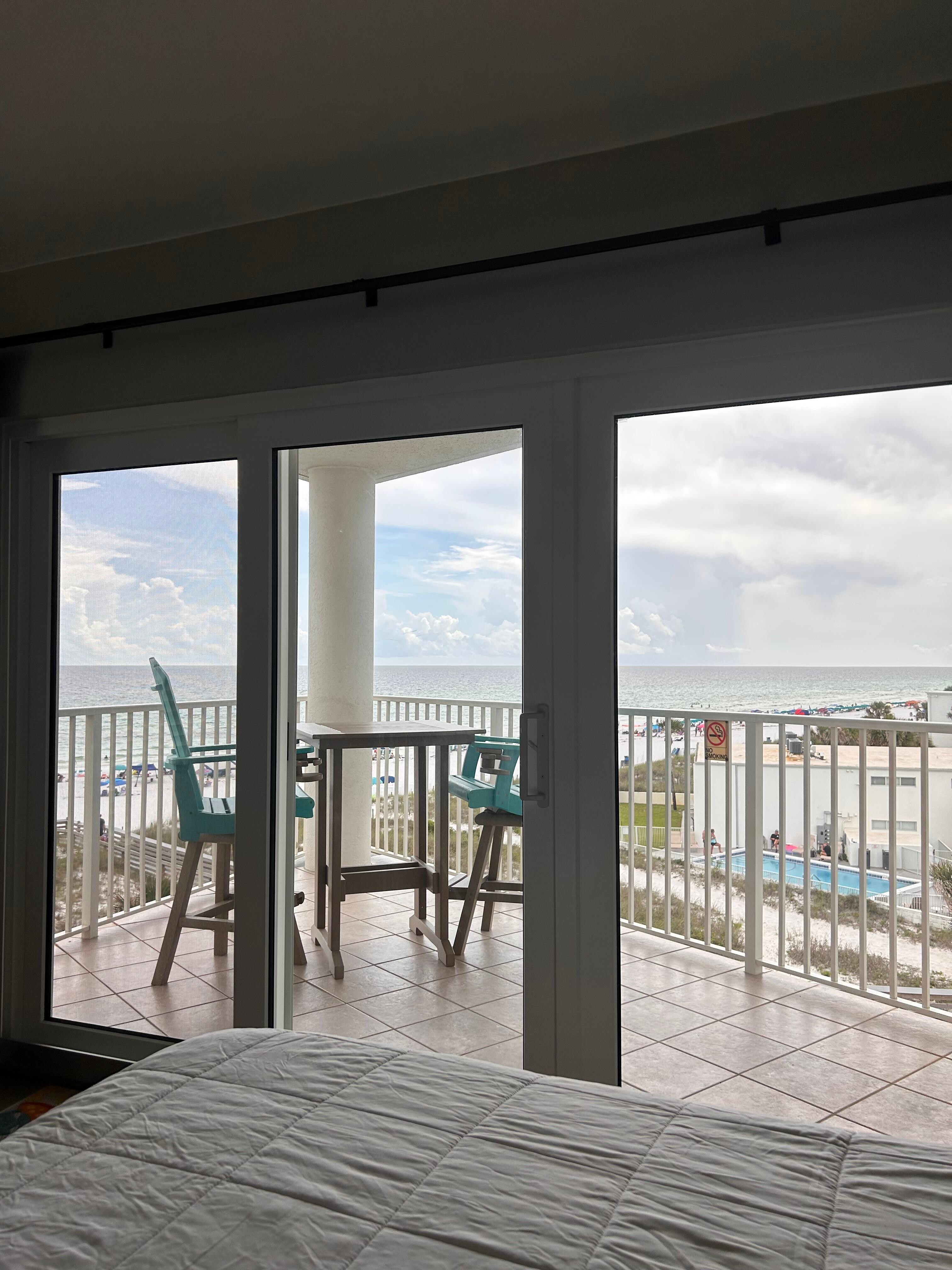 View from inside room. 