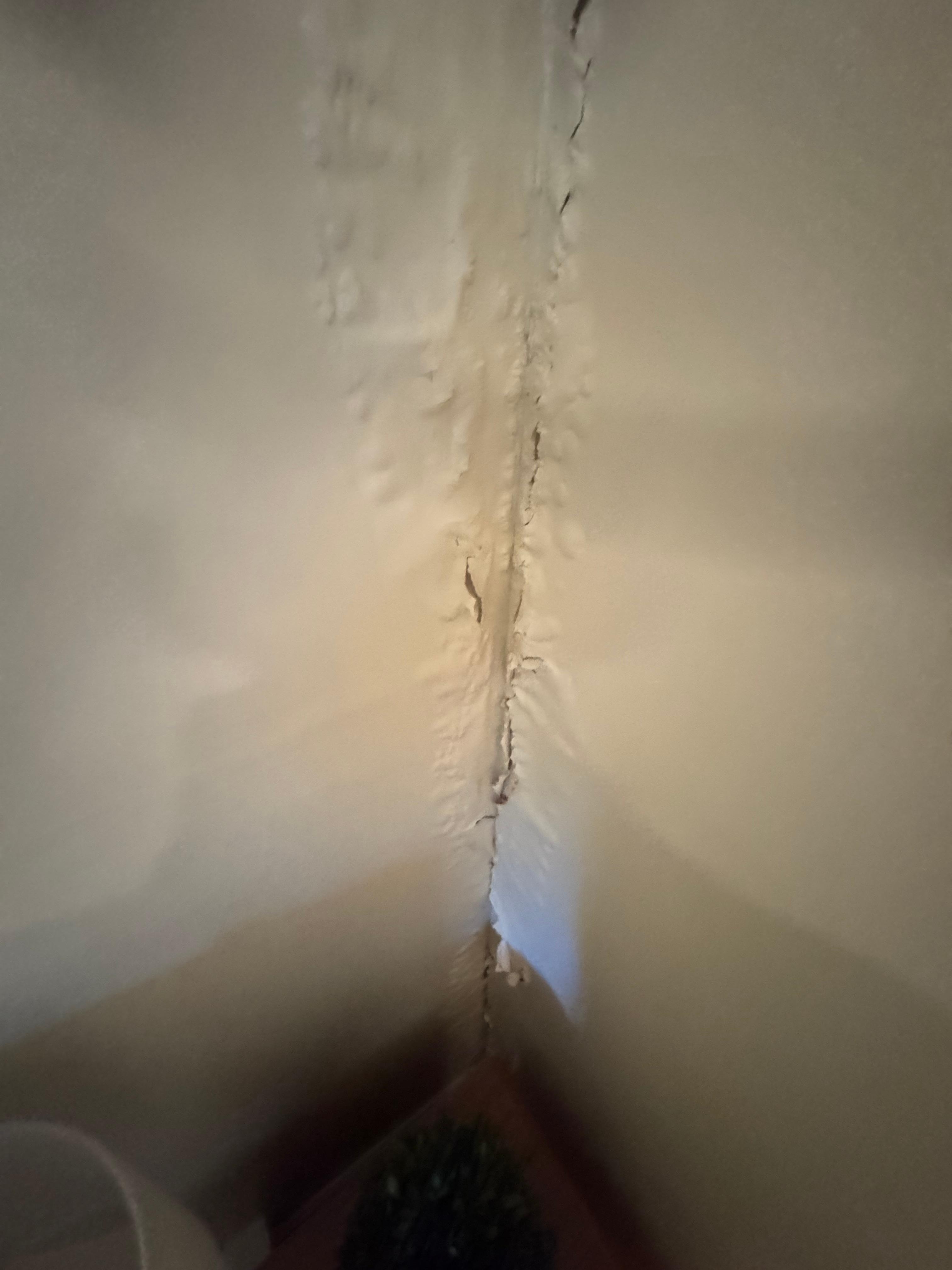 Water damage in the front bedroom 