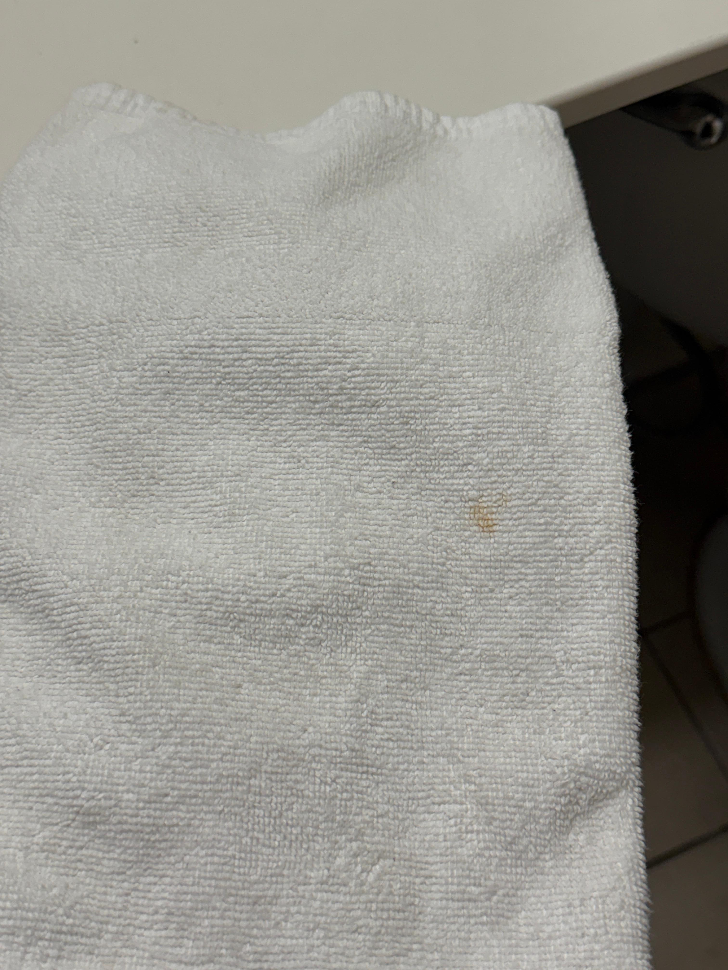 Bathroom towels were dirty and stained 