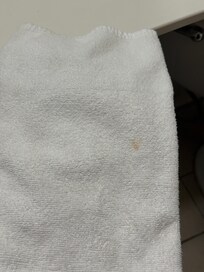 Bathroom towels were dirty and stained