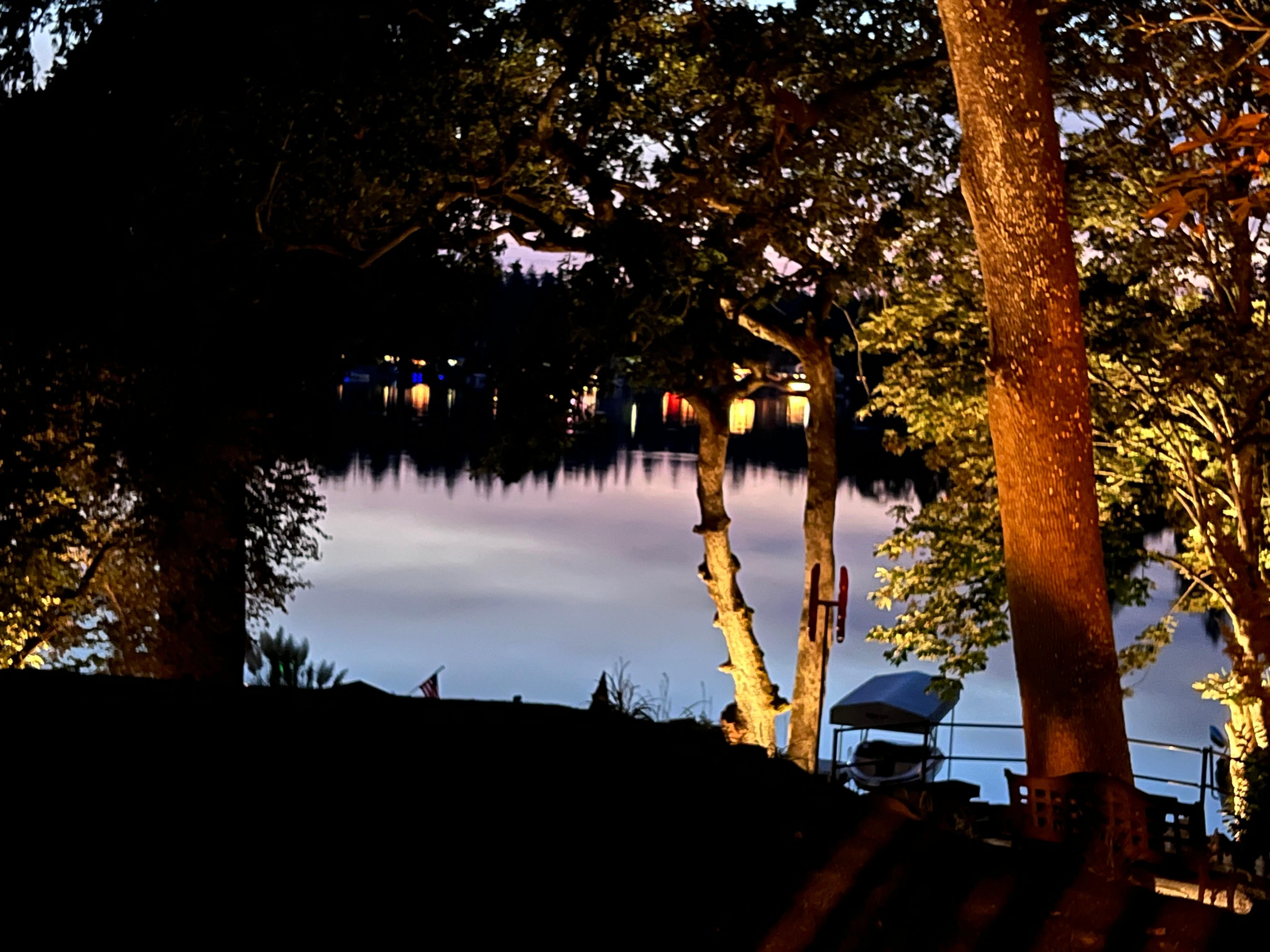 Twilight reflections on the lake