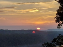 Sunrise and coffee over the lake