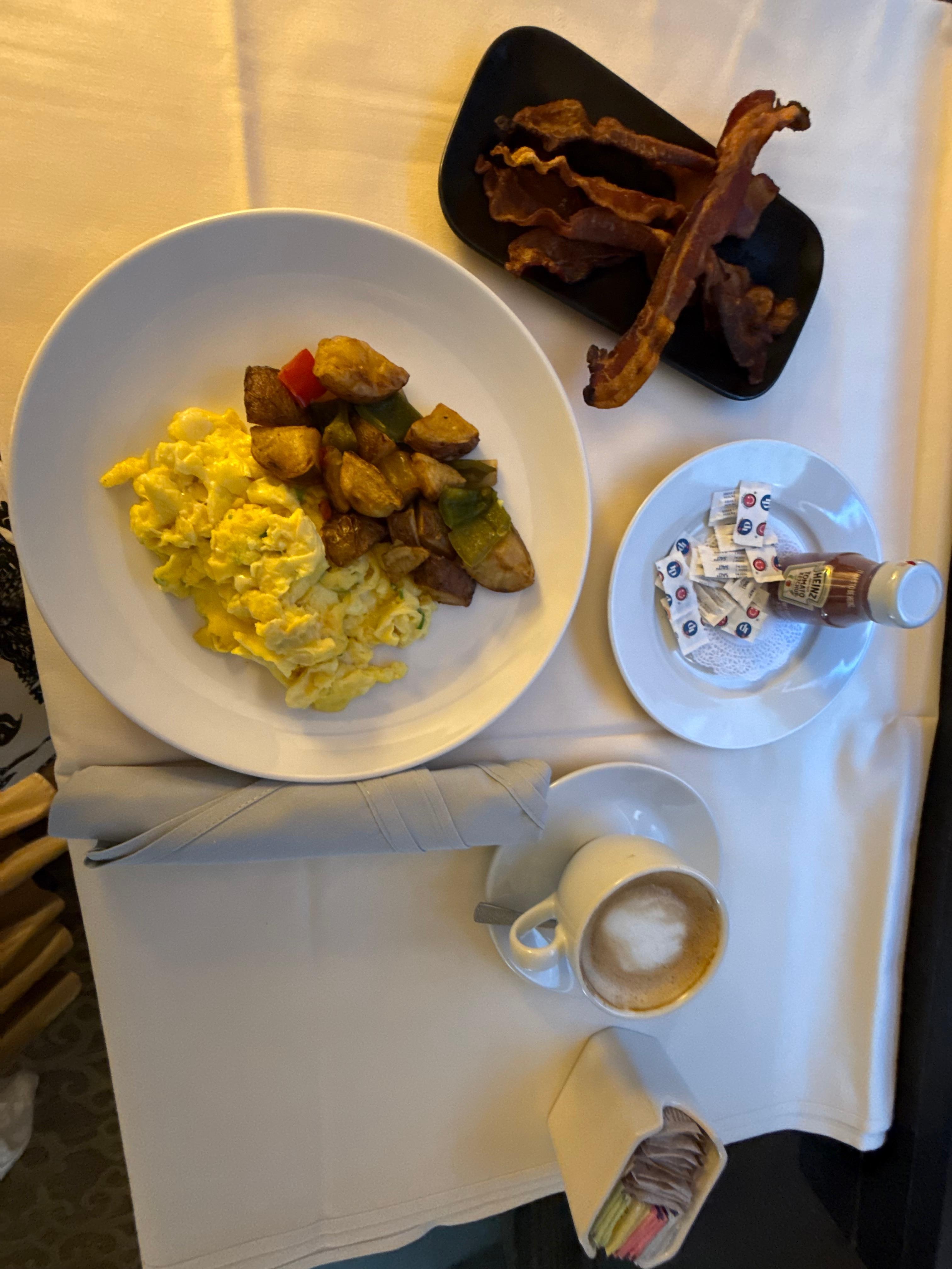 Room service for breakfast 