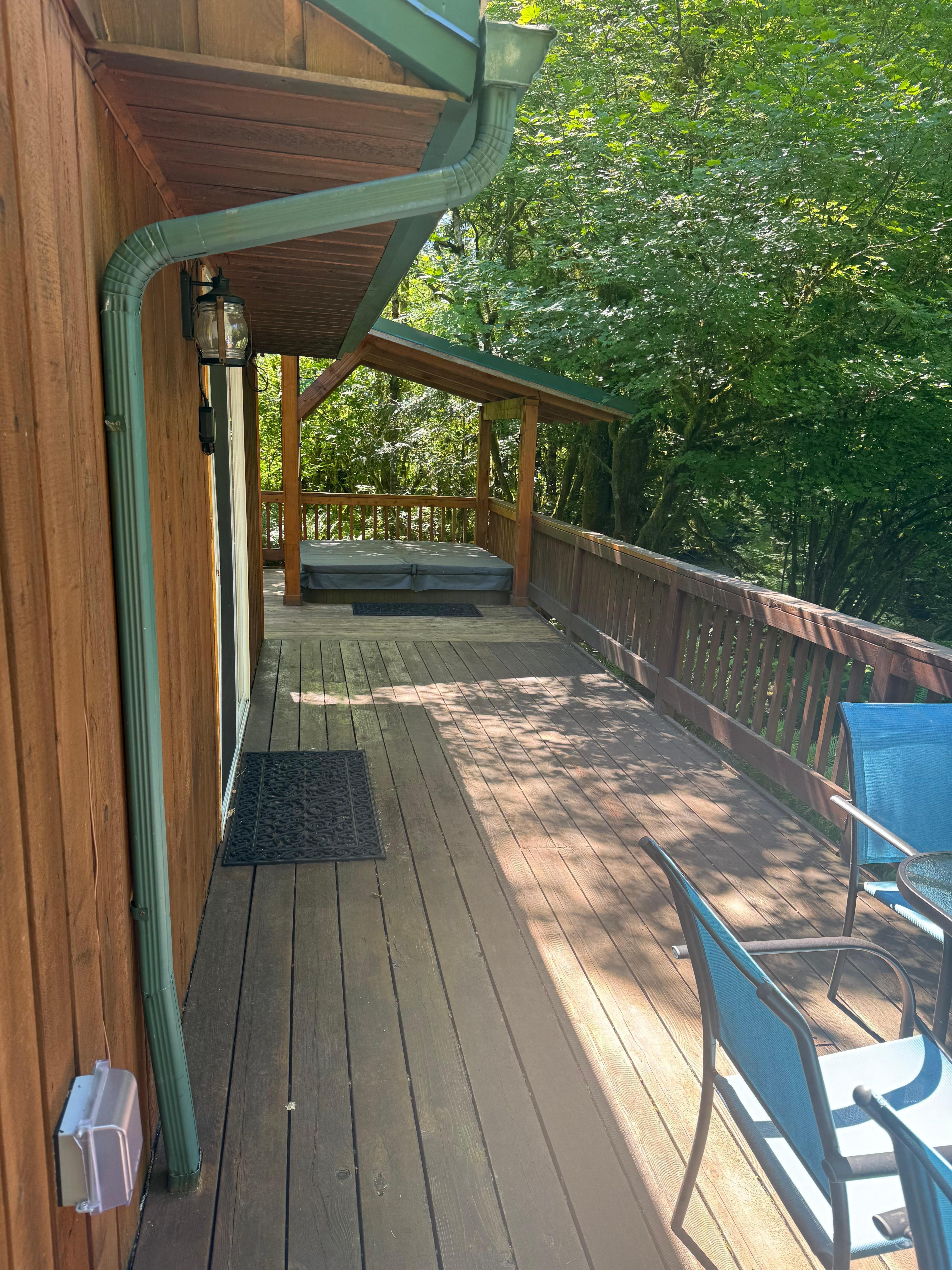 Back patio and hot tub
