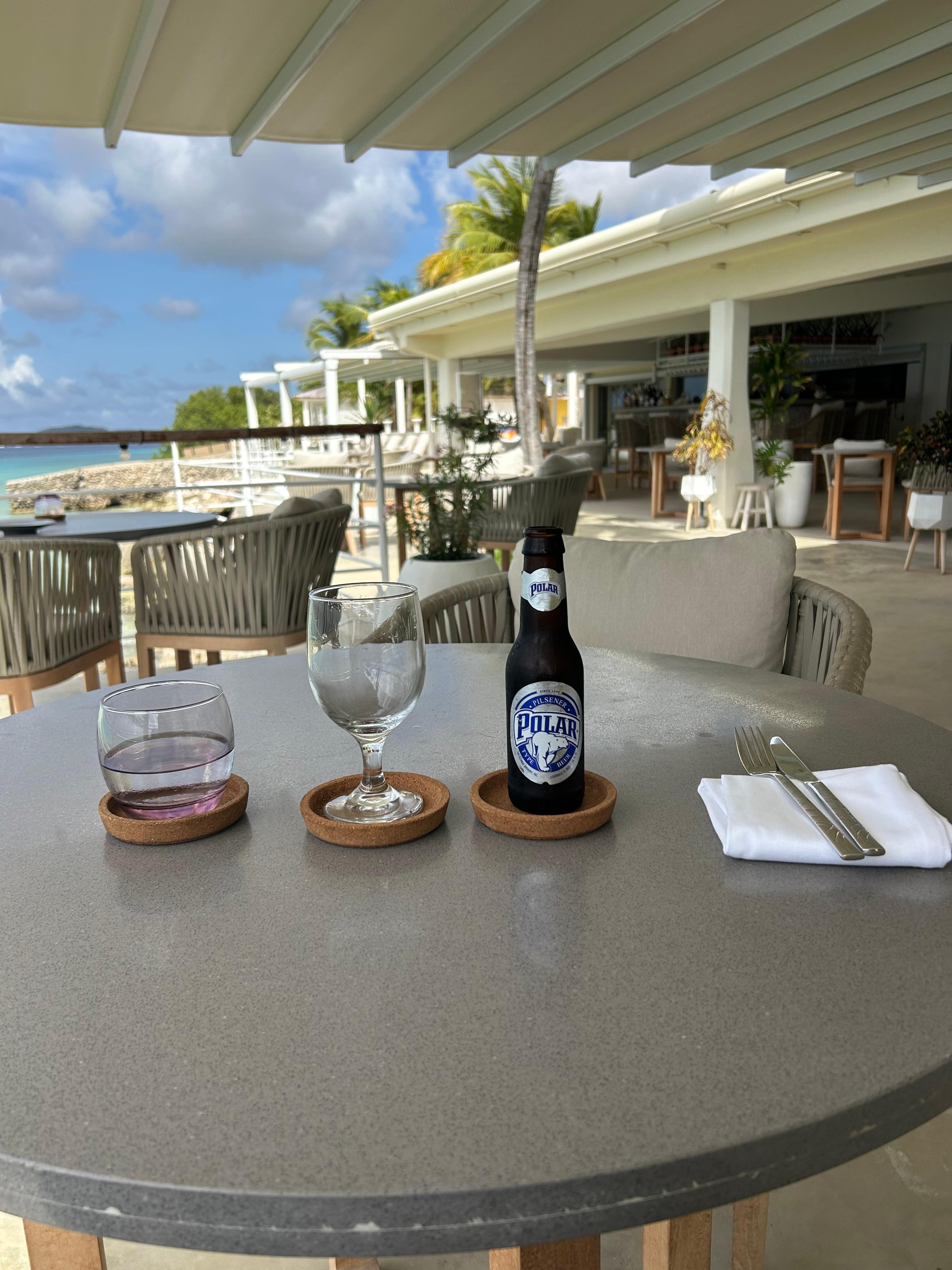 Relaxing and enjoying a beer 