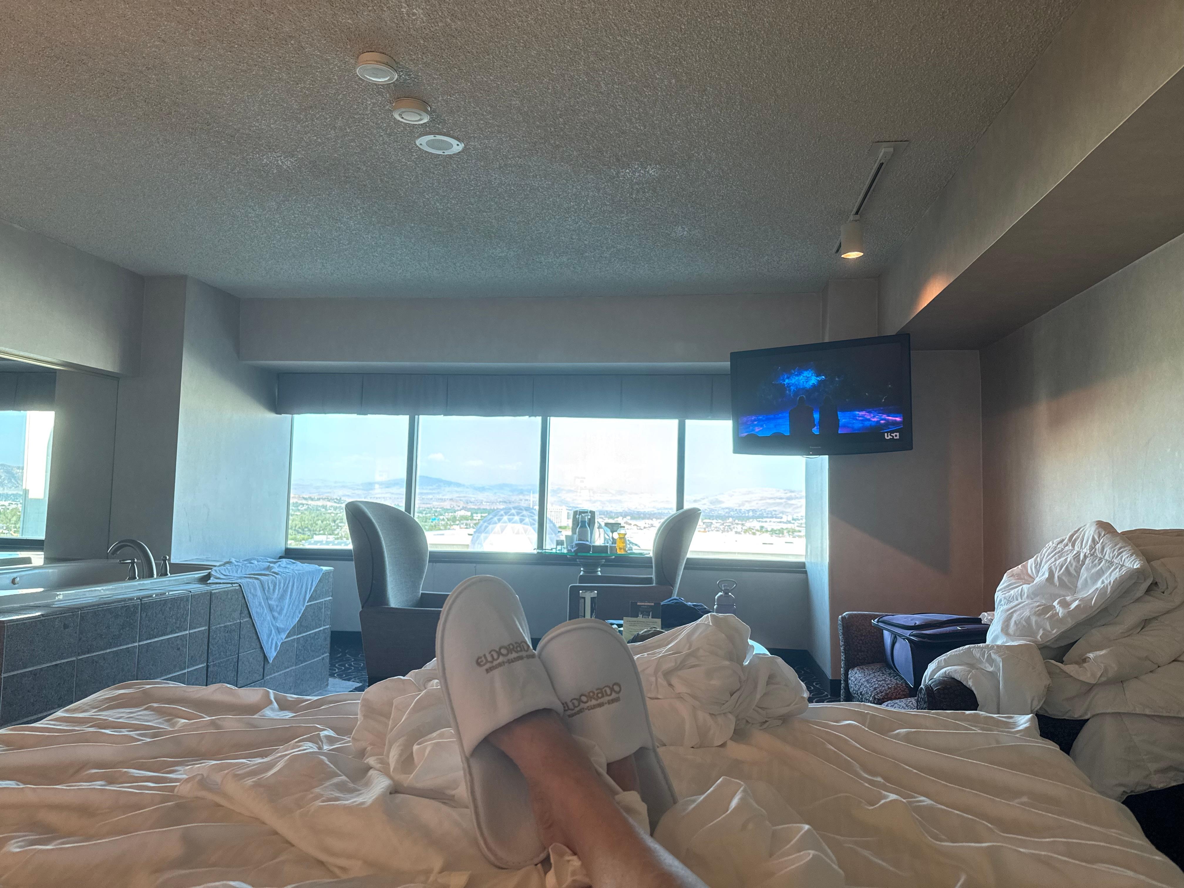 Enjoy the slippers and robe nice touch