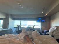 Enjoy the slippers and robe nice touch