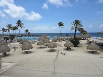 The ocean view from the balcony on the 2nd floor.