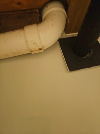 Leaking toilet pipe above shower