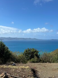 View from walk up the road to other side of island.