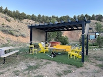 Outdoor covered seatiing