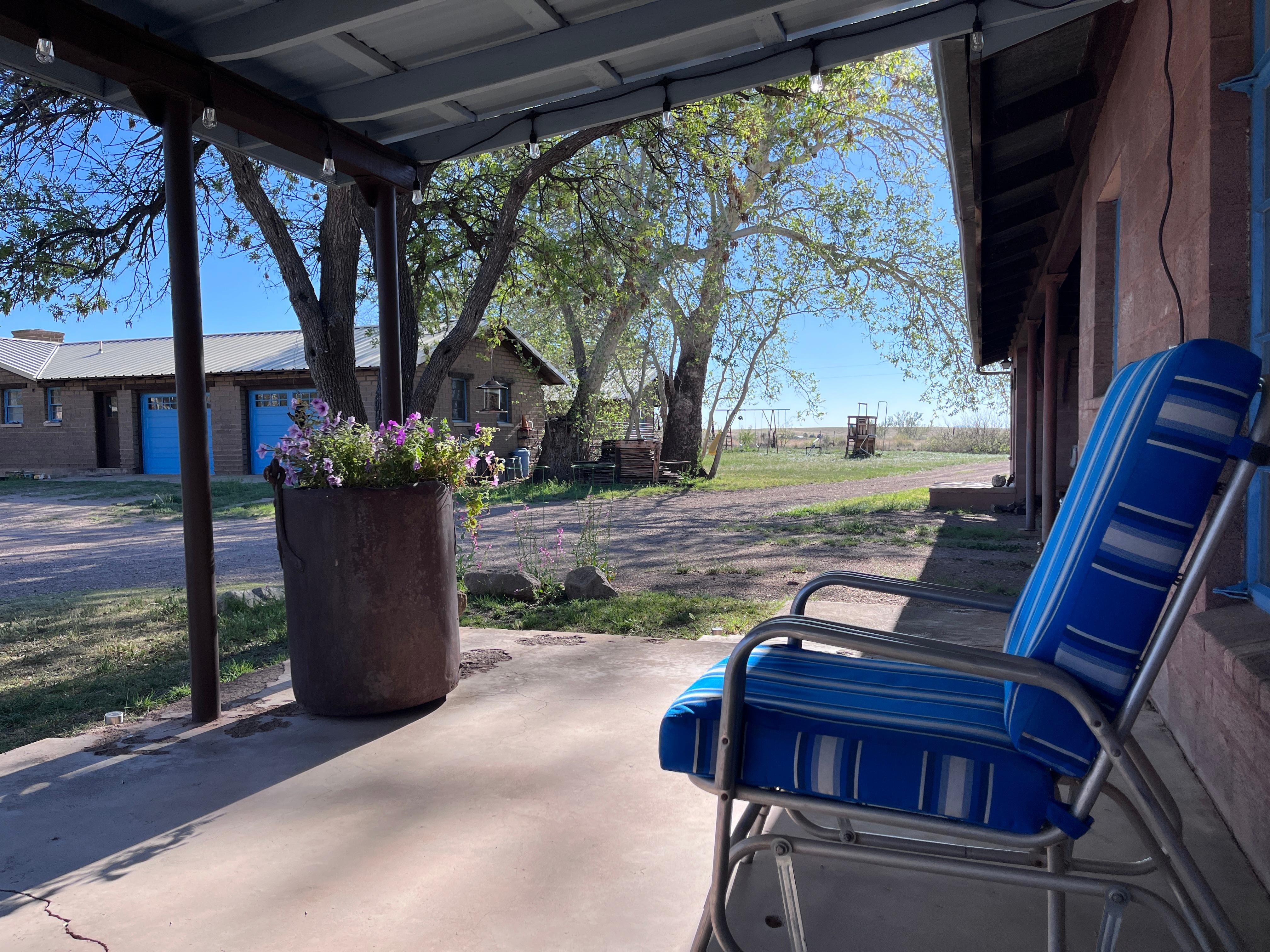 Front porch looking west