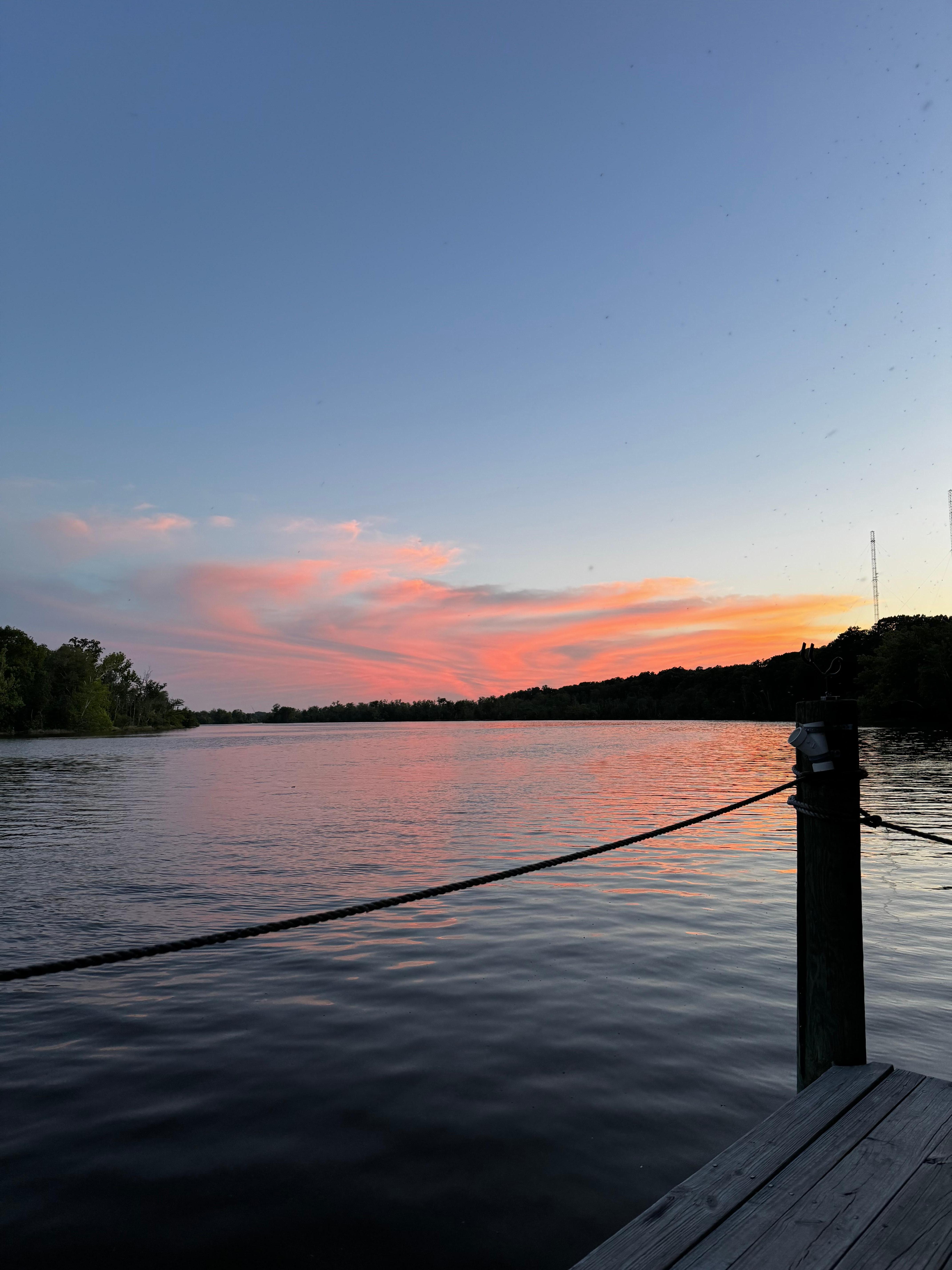 Sunset while sitting on dock. 
